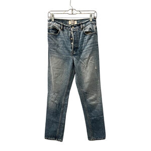 Reformation Cynthia High Rise Straight Jeans Size 26 Blue Denim Button Fly